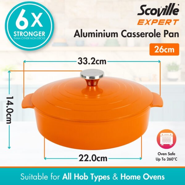 Scoville Expert Neverstick+ 26cm Shallow Casserole Diagram