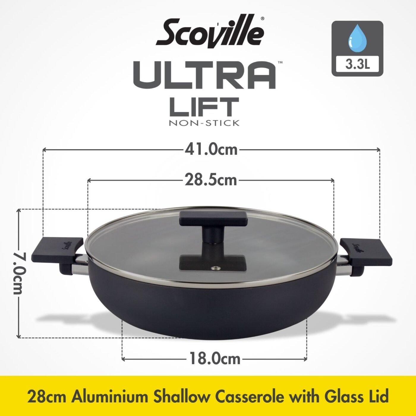 Ultra Lift 28cm Shallow Casserole - Image 3